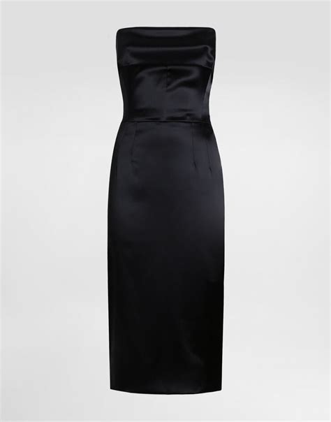 vestido negro raso estilo dolce gabbana